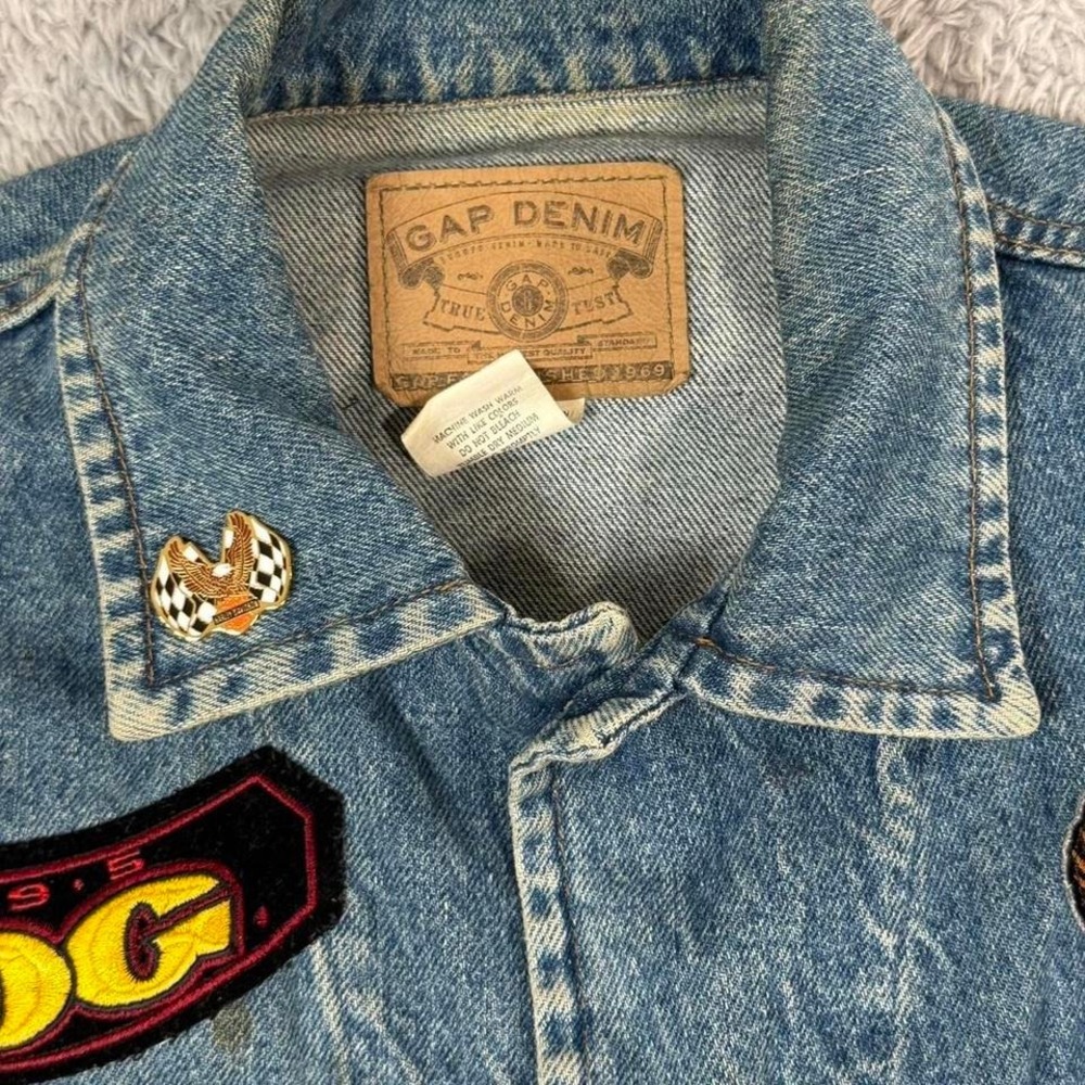 Gap denim Harley Davidson patches and pins - Picture 5 of 7